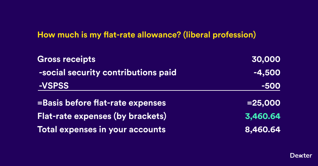Calculation of the flat-rate expense allowance for a liberal profession