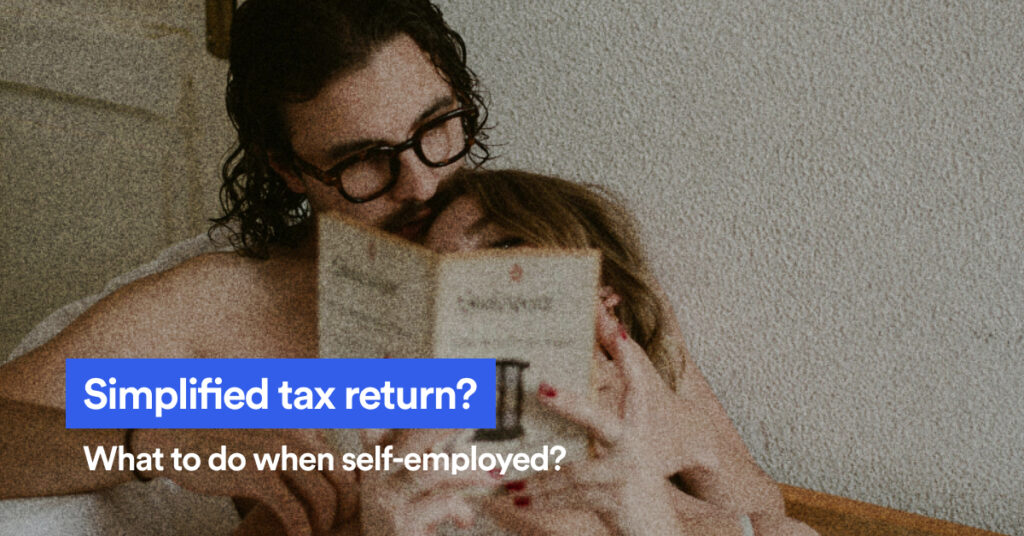 Couple reading a document and the text Simplified tax return?